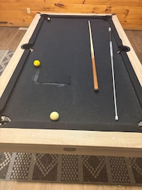 If you leaned on the pool table it almost fell over. The felt was very cheap and torn. Could not use.