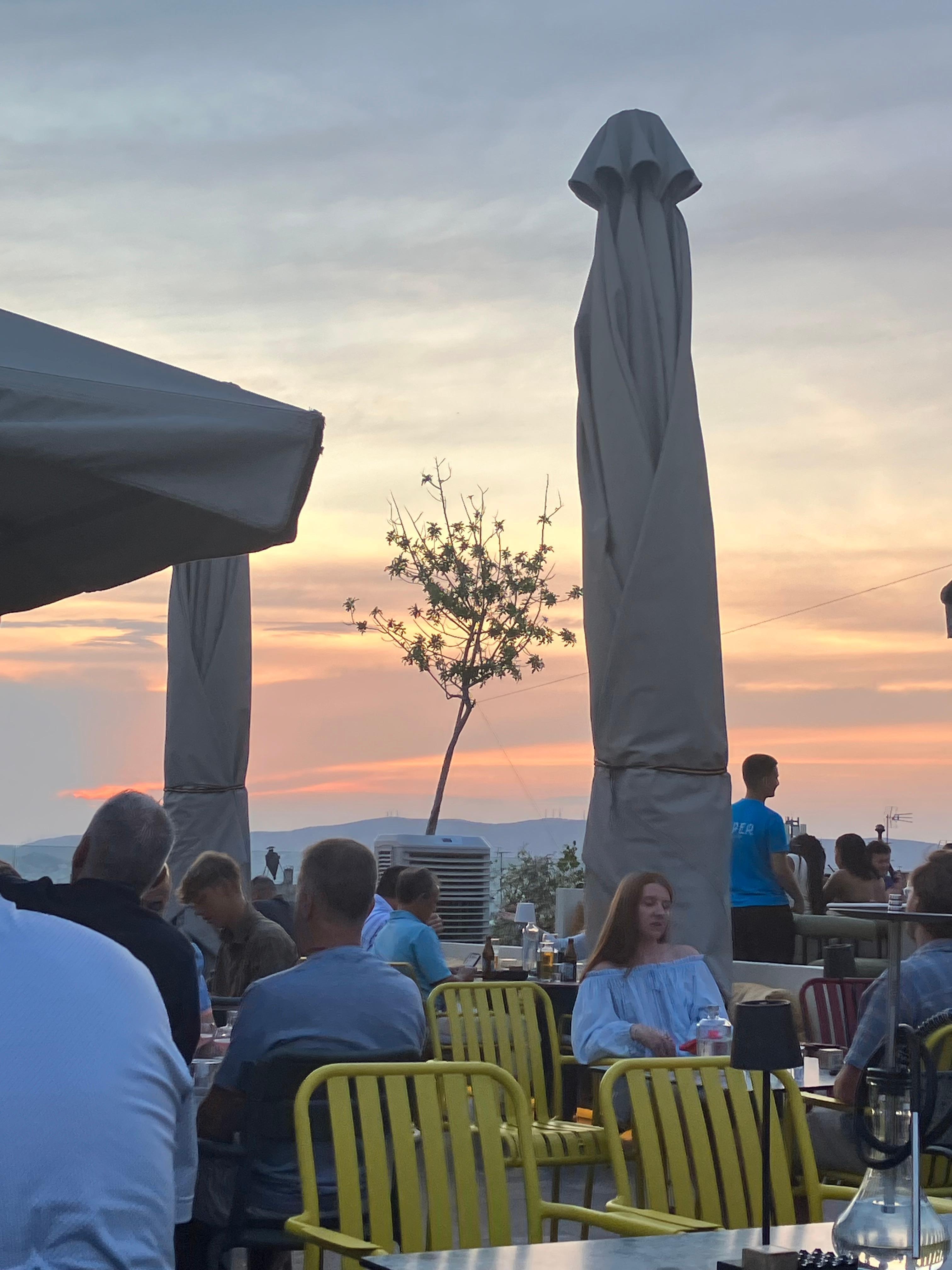 Sun setting at the tower…