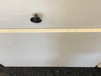Filthy cupboards in breakfast area