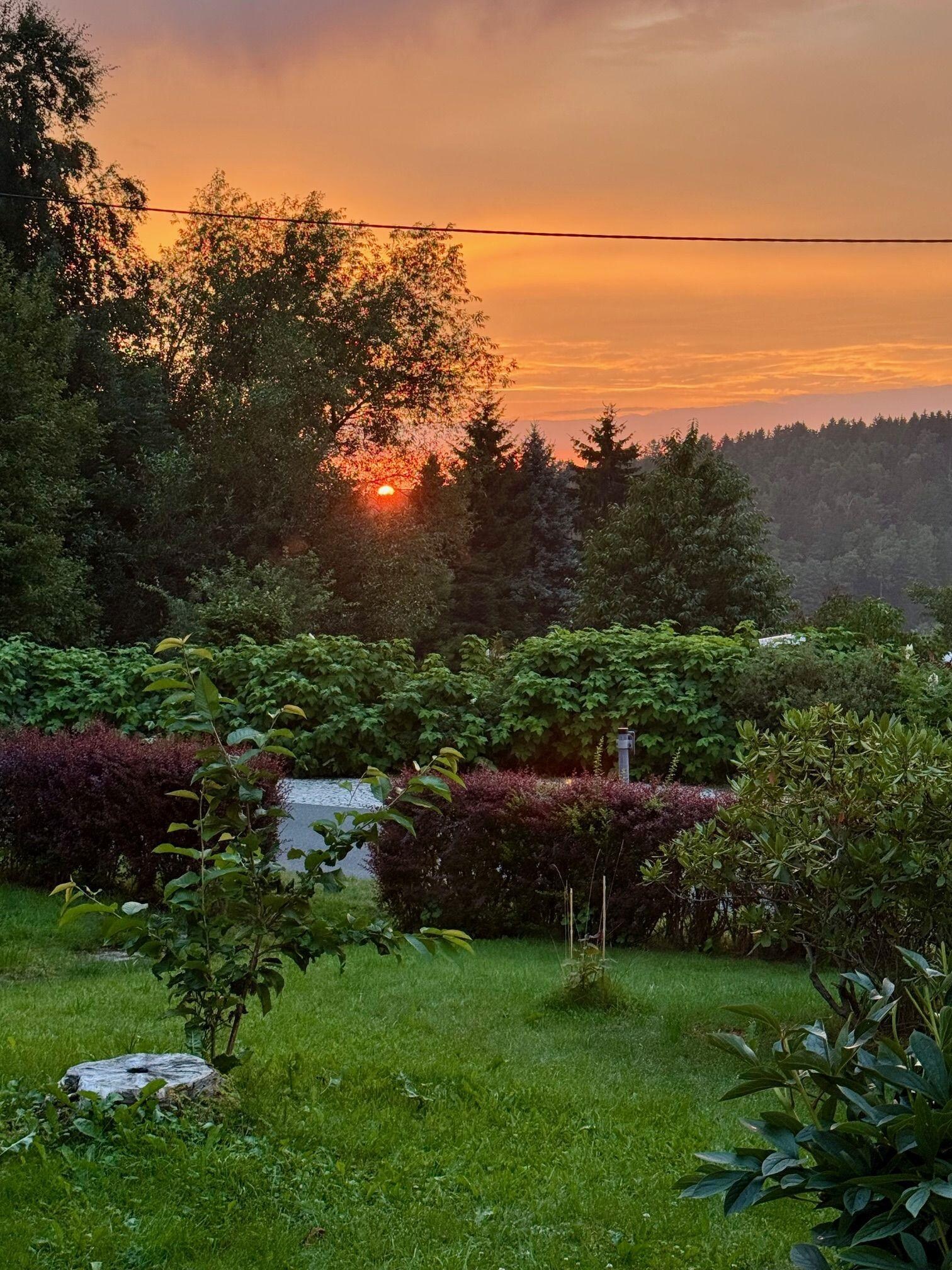 Abendrot, von der Ferienwohnung aus gesehen