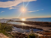 View from the lawn in front of the cottage.