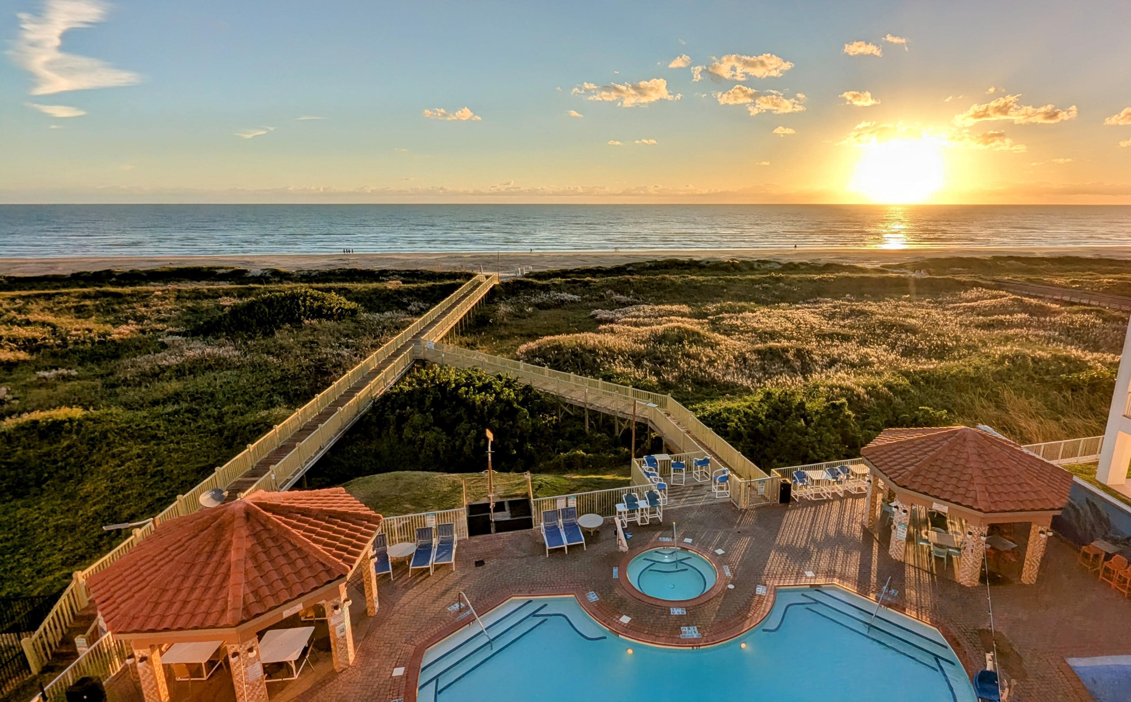 Balcony view. Again, the ocean is closer than it appears. It takes about 5 minutes or less to walk to the beach