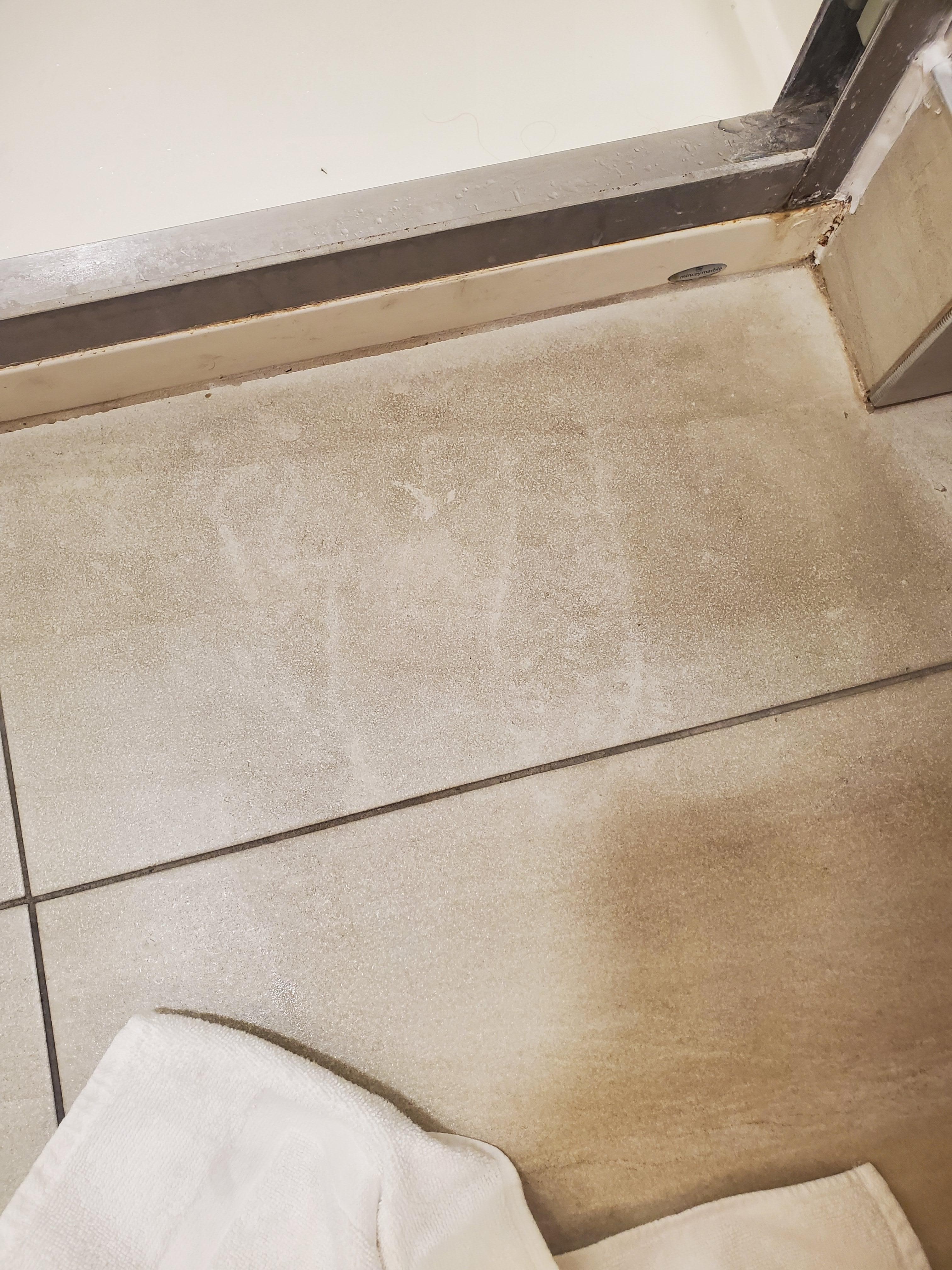 Unclean shower track
