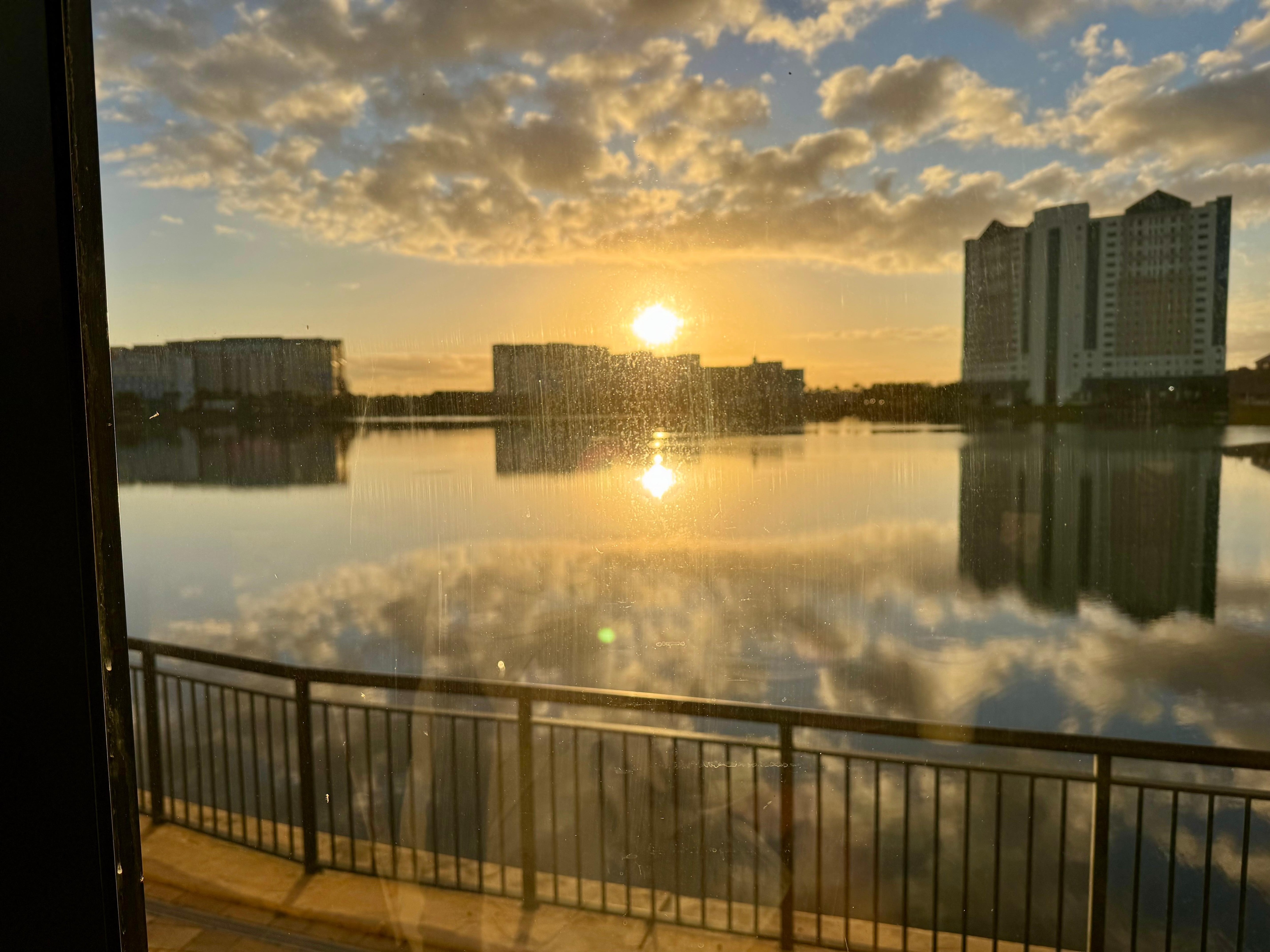 Sunrise from the breakfast table