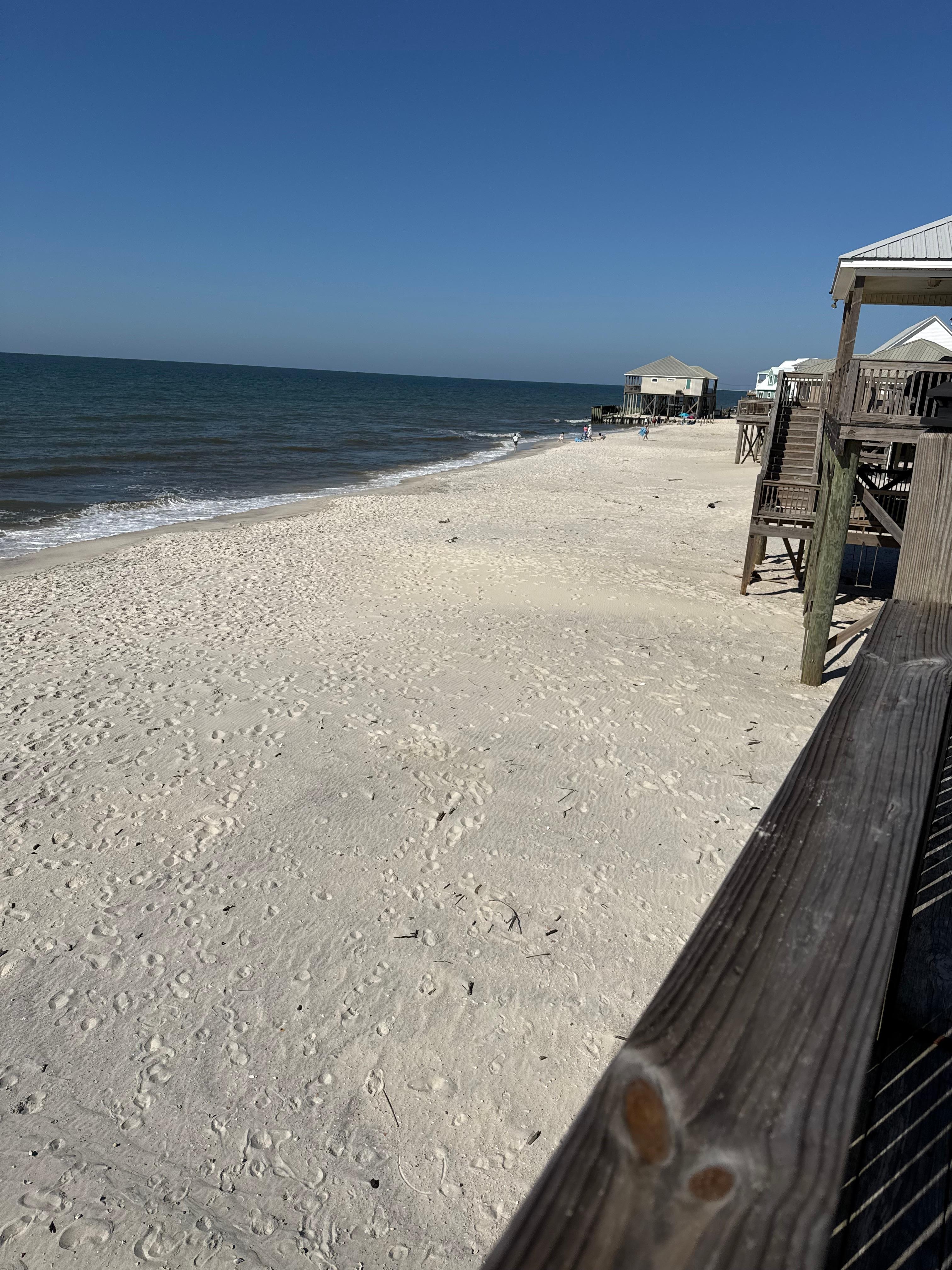 Looking down the beach from the porch