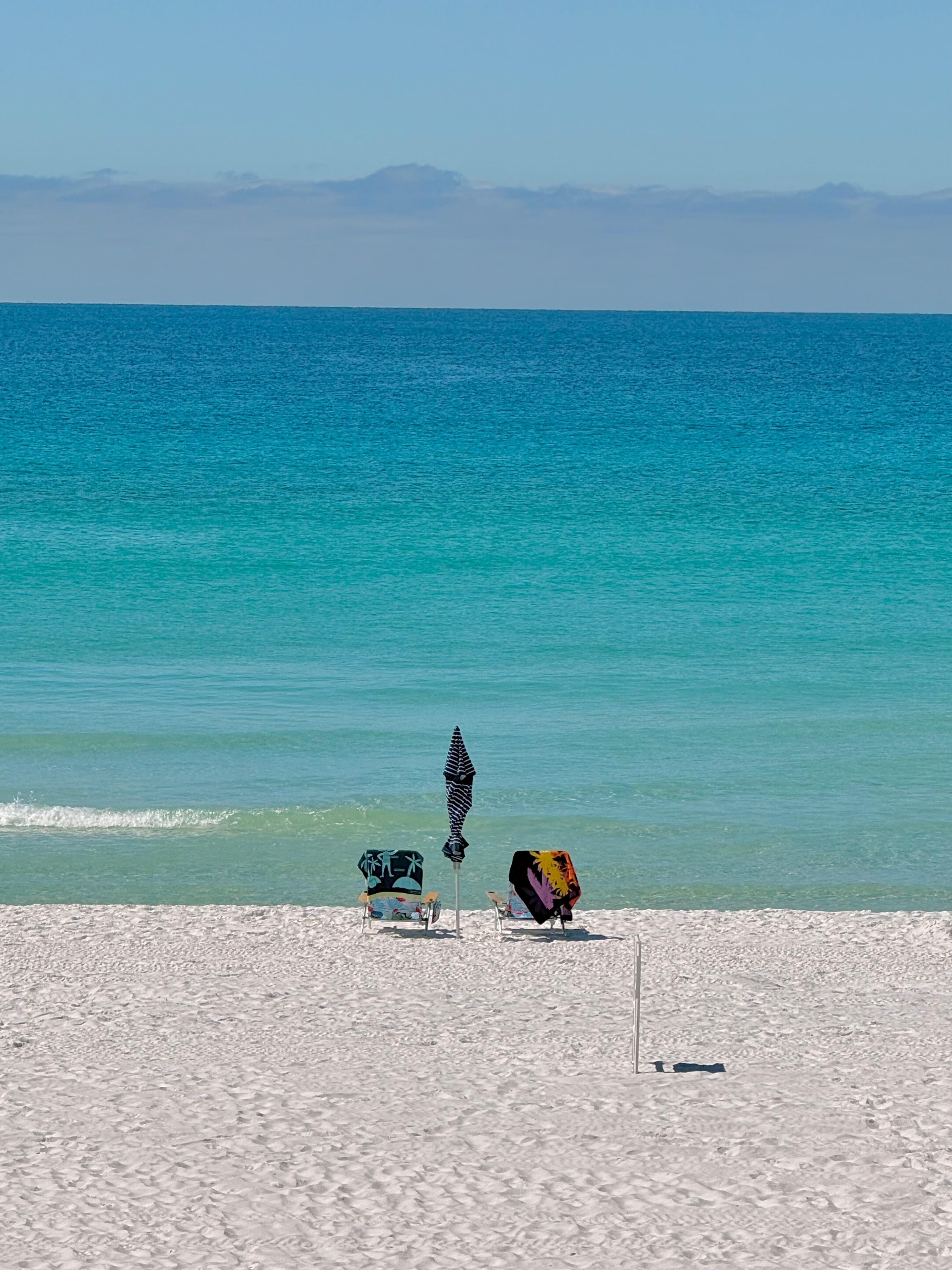 Our 15 feet of private beach and equipment provided