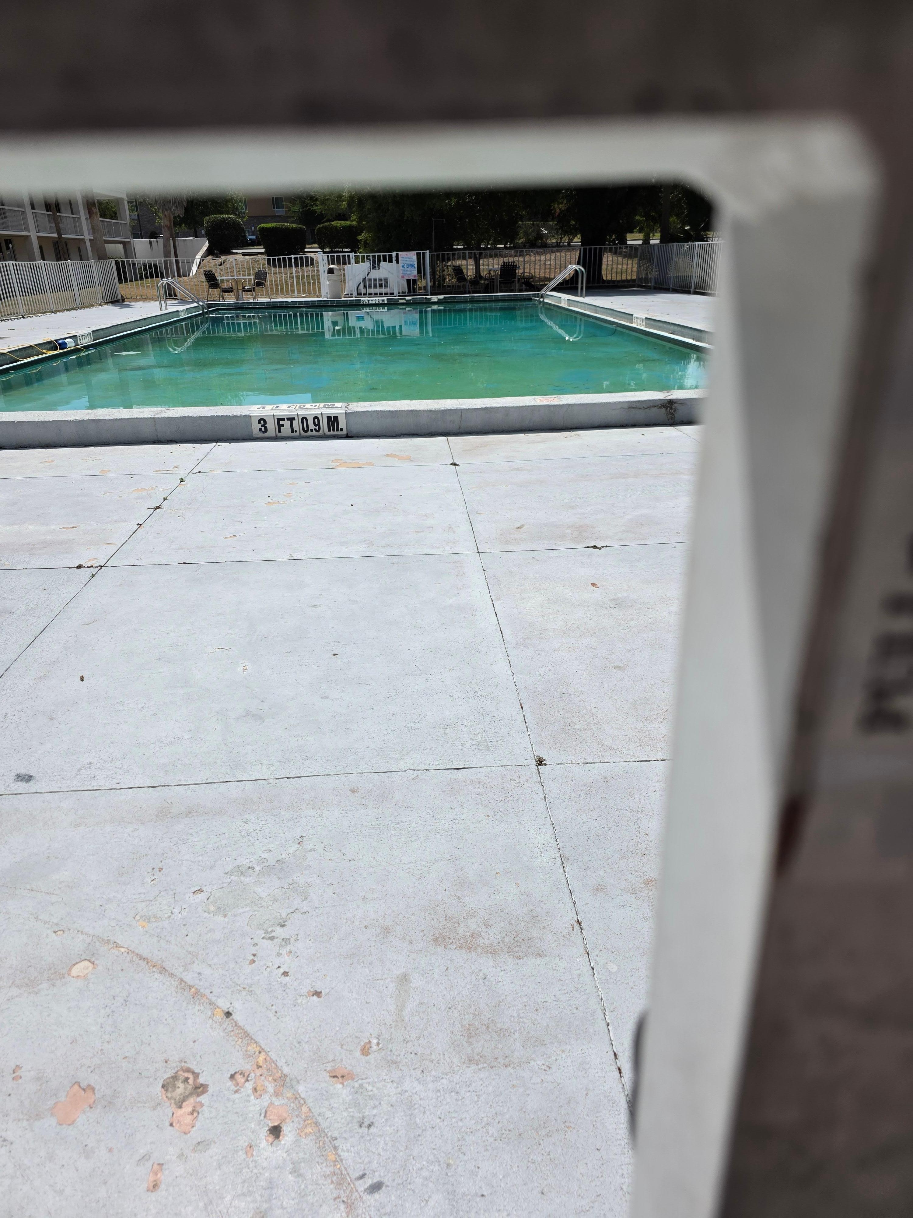 Pool closed for maintenance. It was green