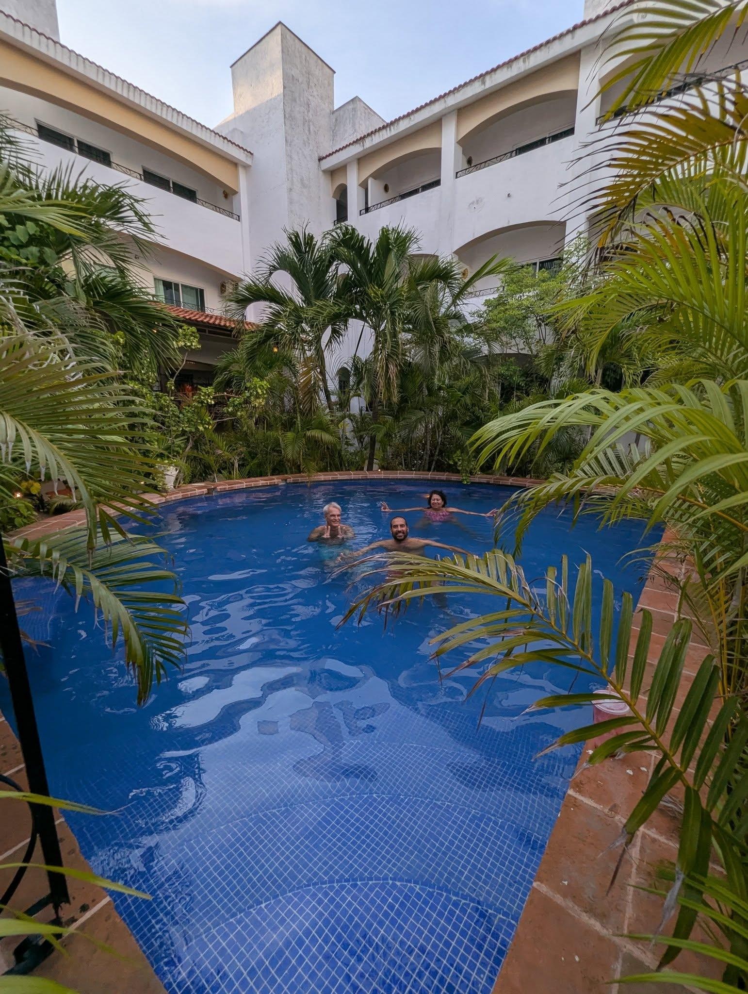 One of the pools in the centre courtyard.