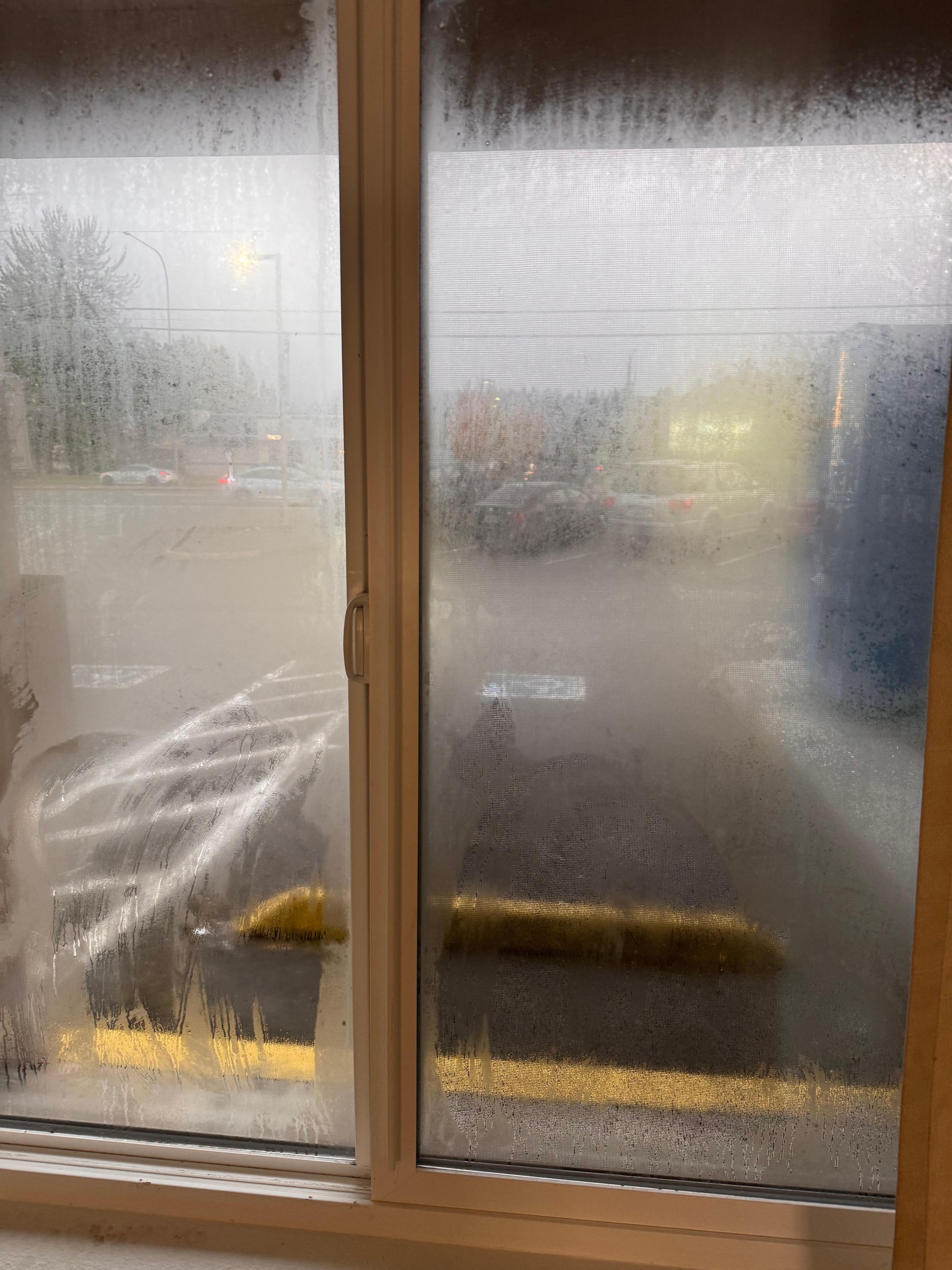 The condensation on the windows, it was very mucky to sleep in everything was damp, when I woke up. 