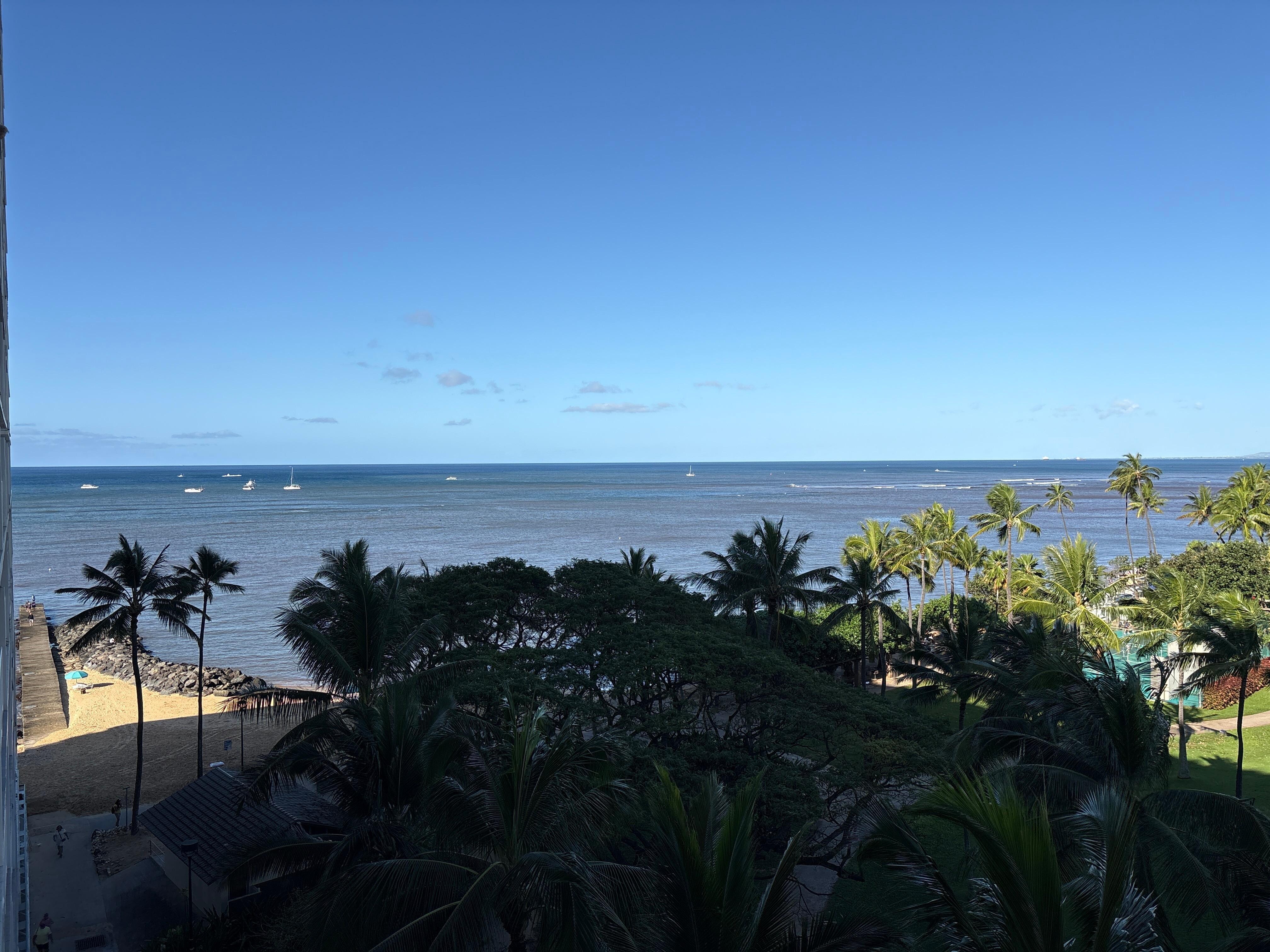 The ocean in the morning from the patio