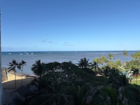 The ocean in the morning from the patio