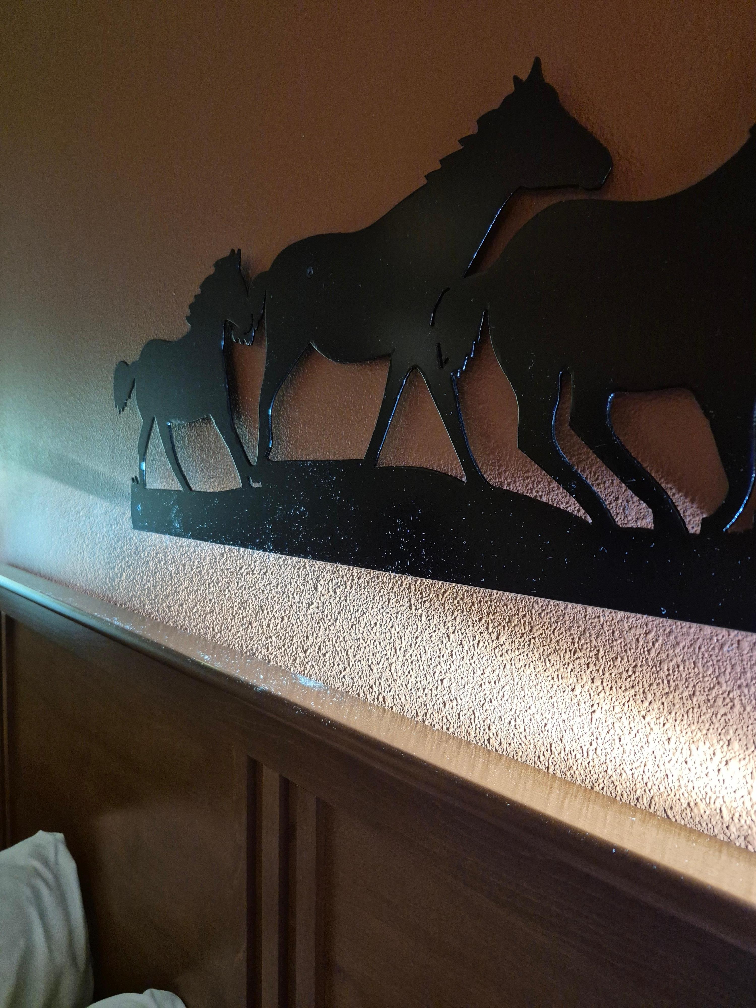 Substance on headboard and hanging decoration