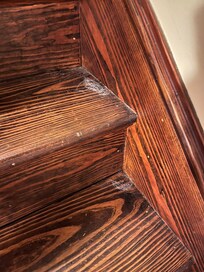 Dust and do hair on most of the steps...