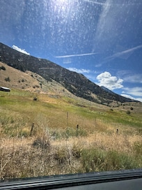 Just outside of the cabin beautiful views