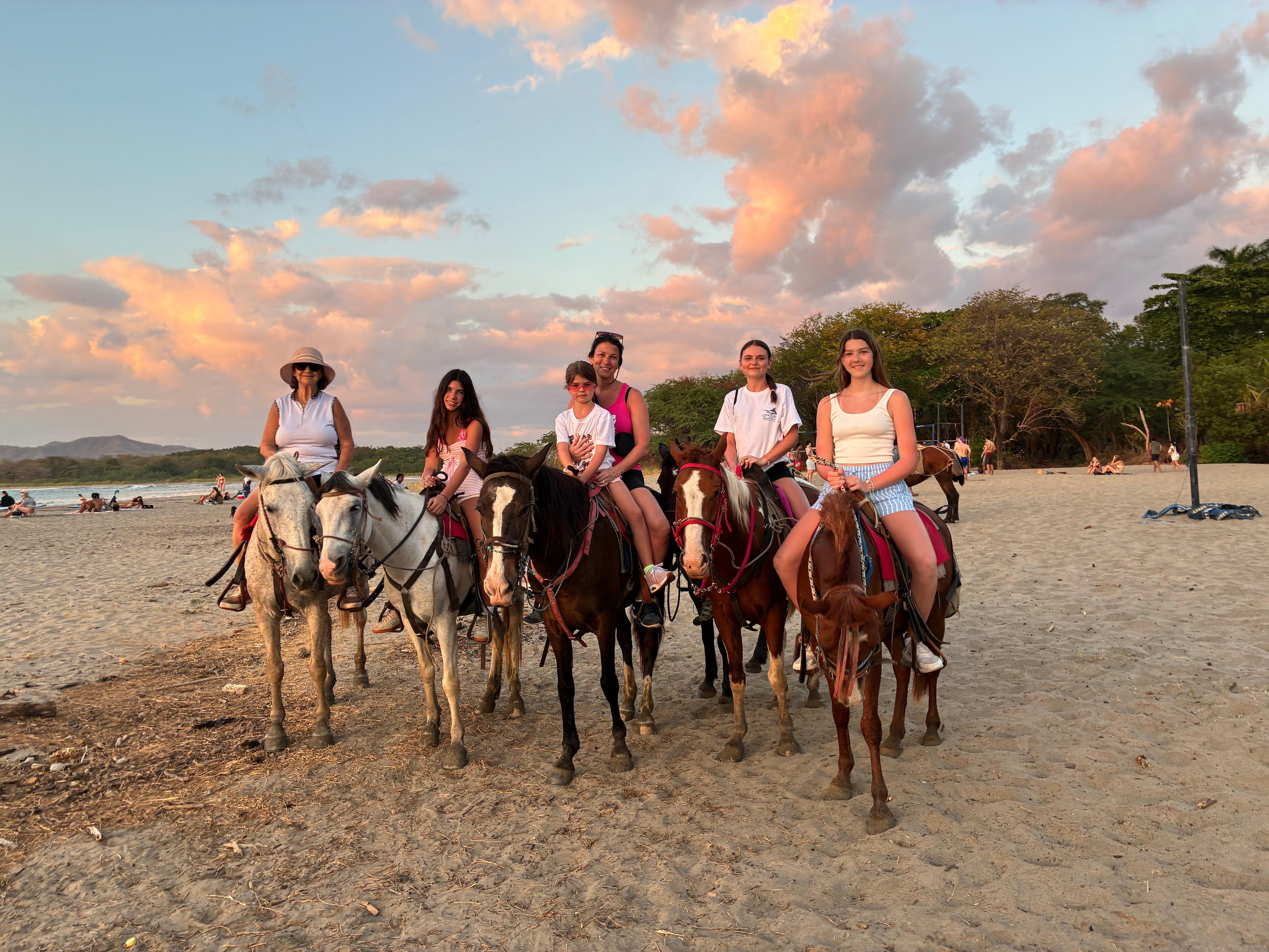 Horseback riding on the beach 