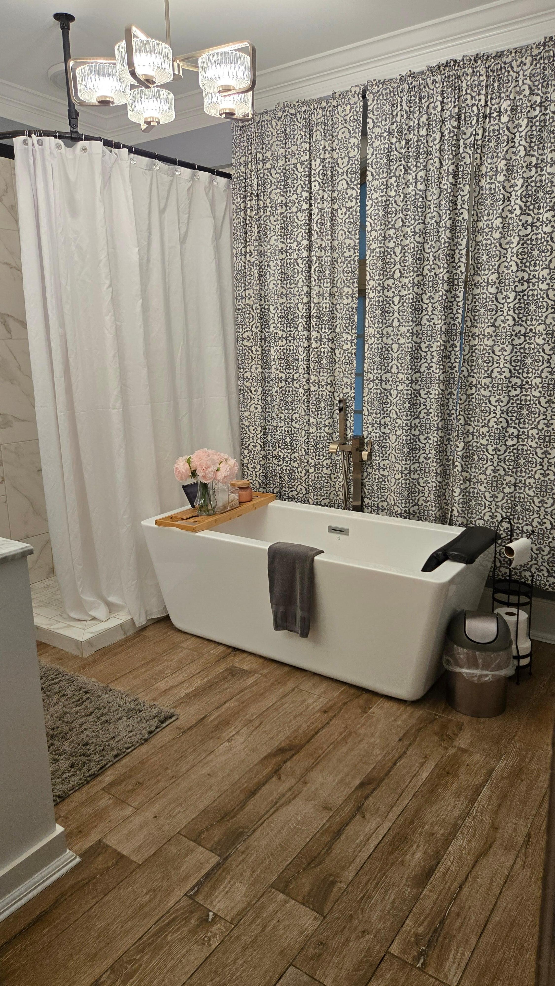 Very nicely appointed bathroom.