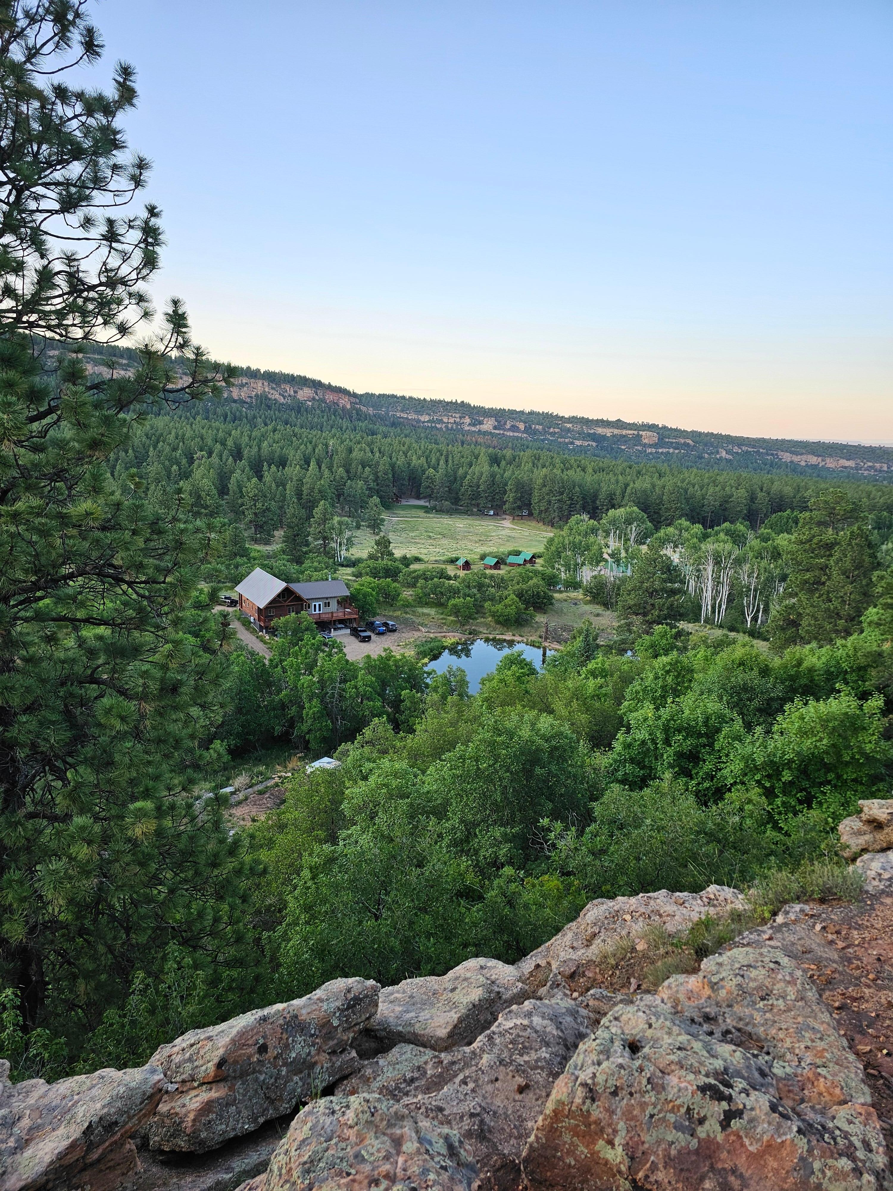 View from a short hike above the property to the south.