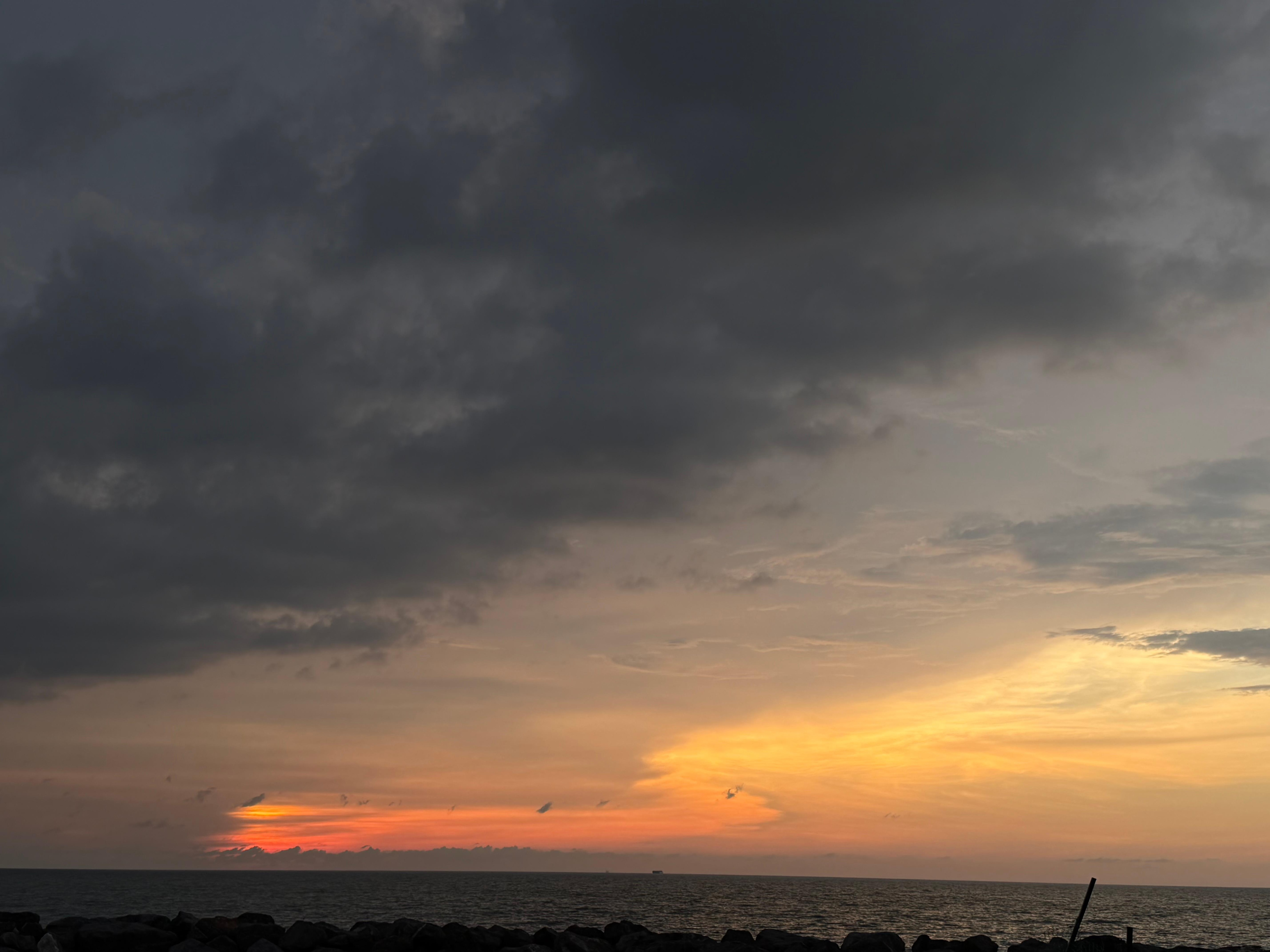 Stunning sunset looking out to the ocean