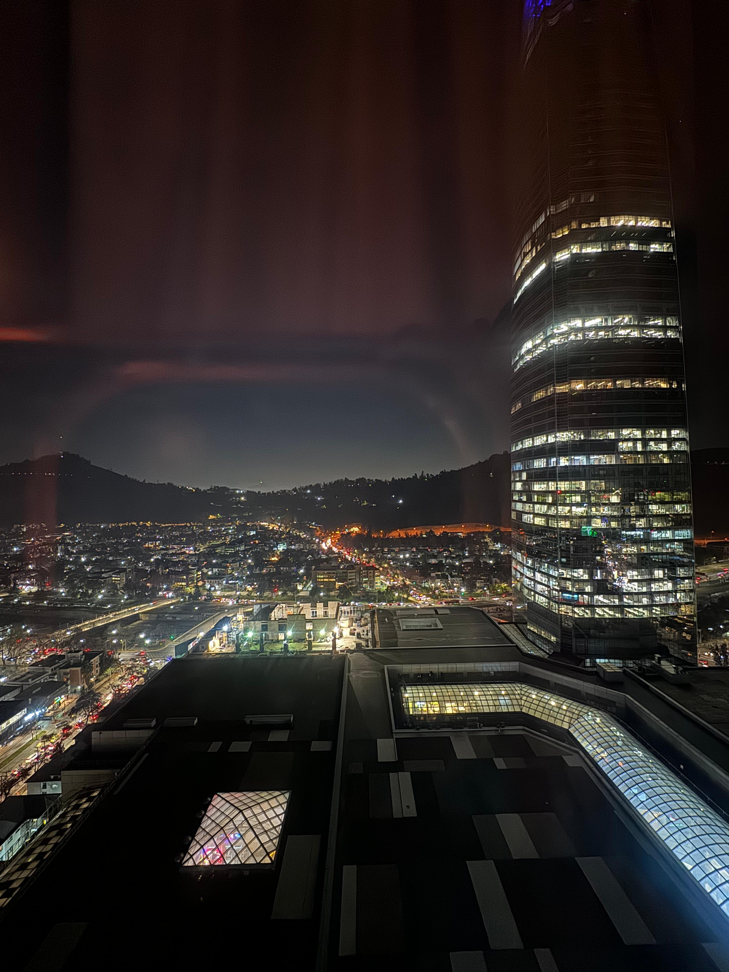 Vista noturna do quarto