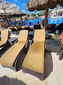 Stained chair cushions