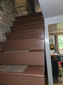 Stairs were caving in towards the kitchen.