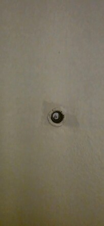 Peep hole had no 2nd glass. So I had to put a peace of toilet paper