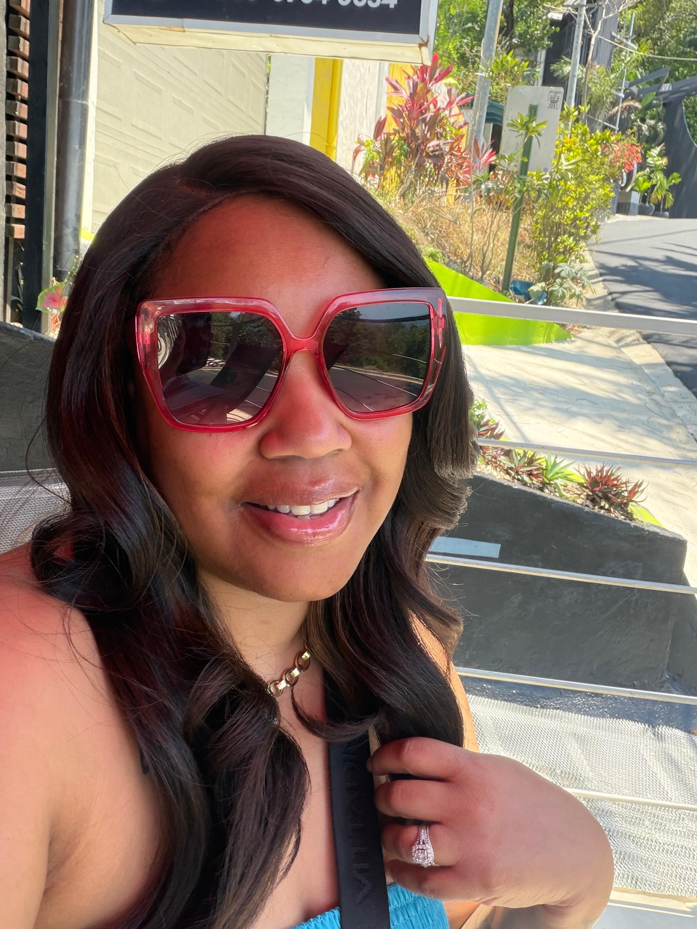 Me relaxing at the front of the hotel enjoying the view and waiting for the cab that they called for me