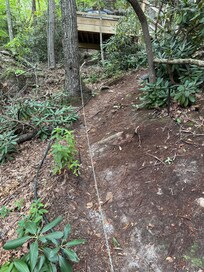 Here is the treacherous hike to the hot tub, they also wonderfully included electrical lights directly over the hot tub. It’s shockingly amazing they did this.