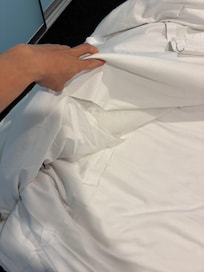 A torn bed sheet