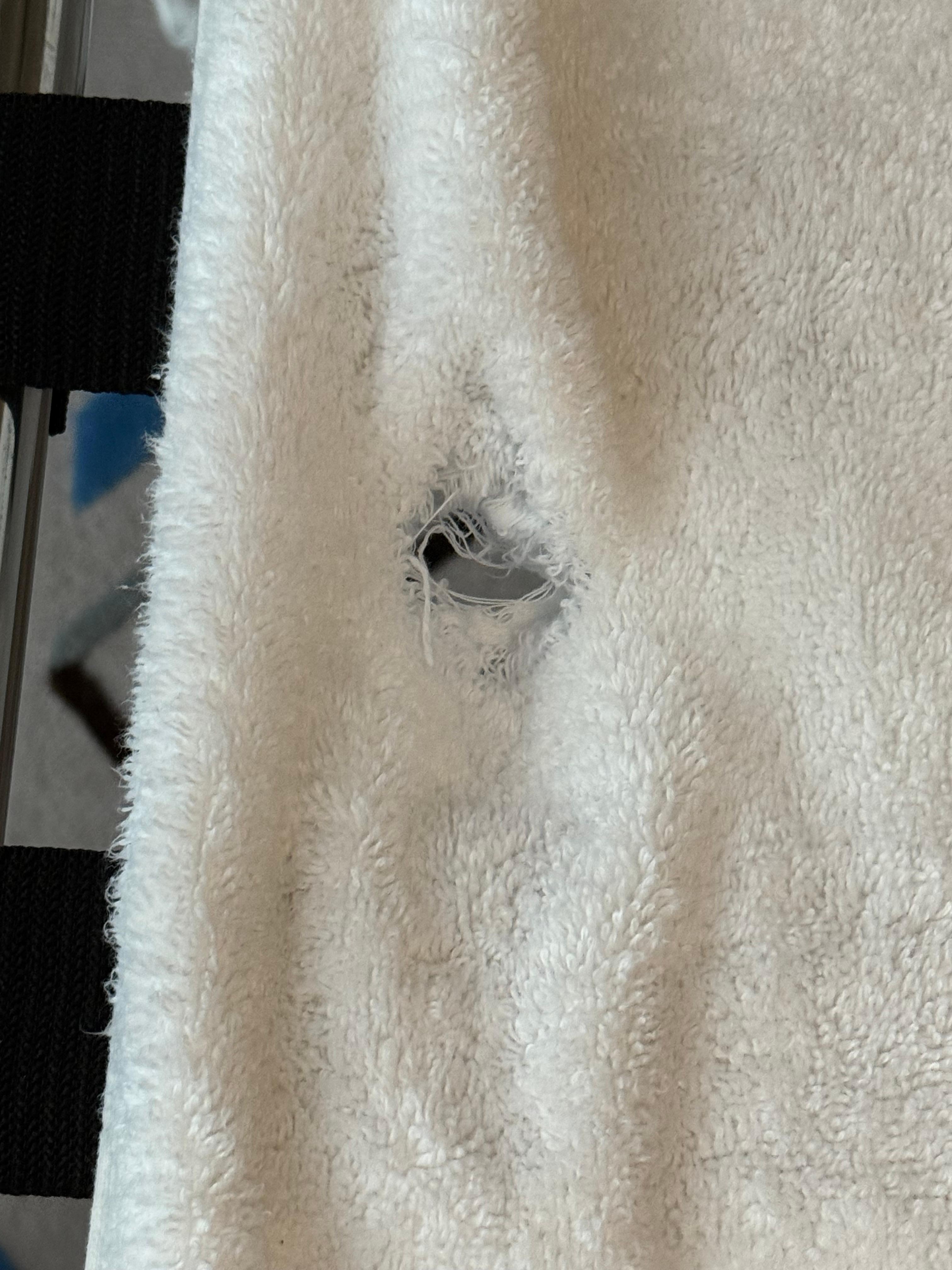 Hole in towel