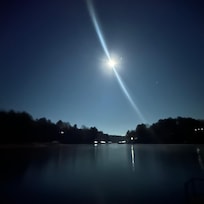 Beautiful full moon over thelake