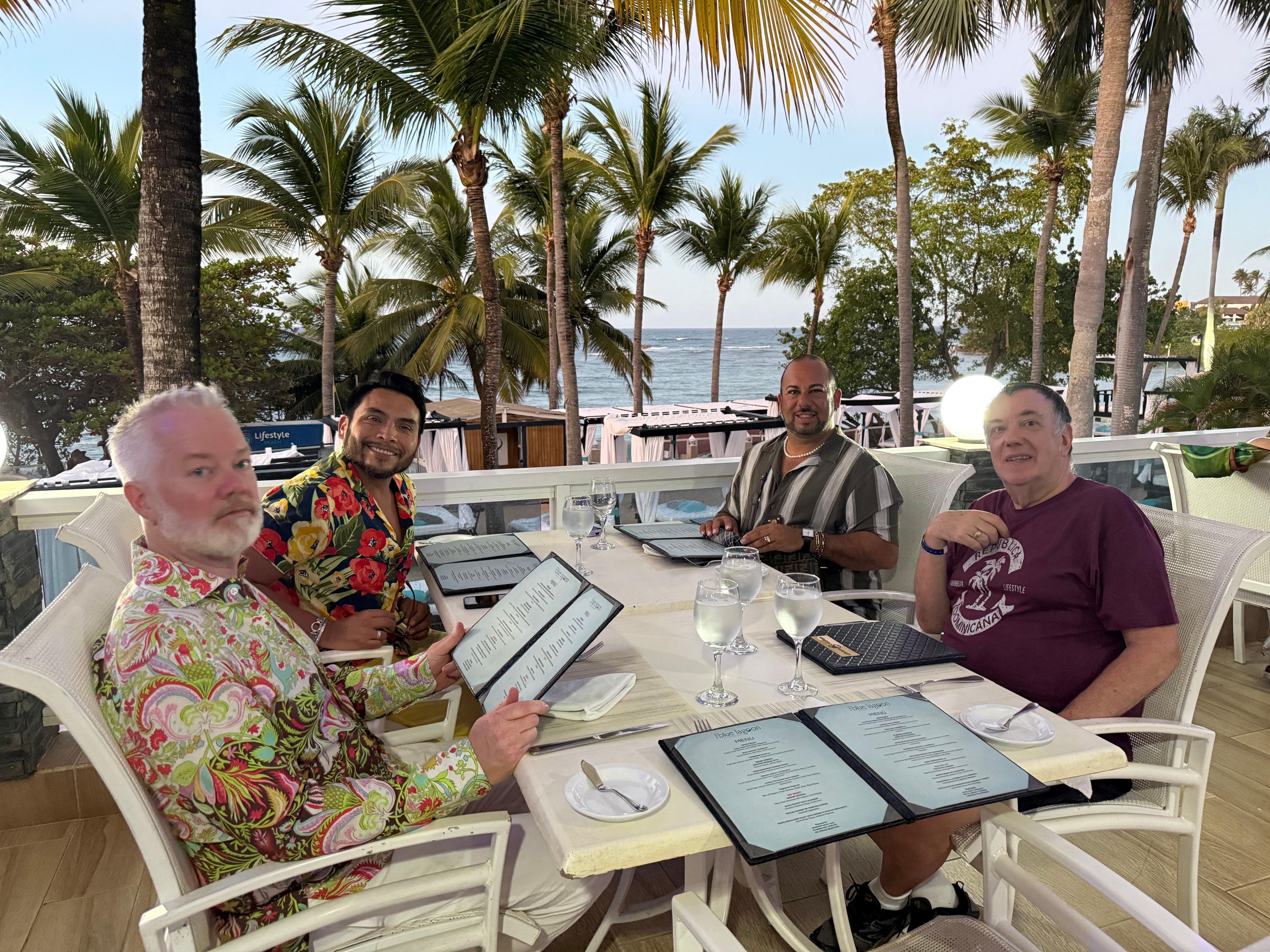 Dinner at a restaurant by the beach 