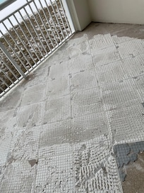 Tile removed from balcony