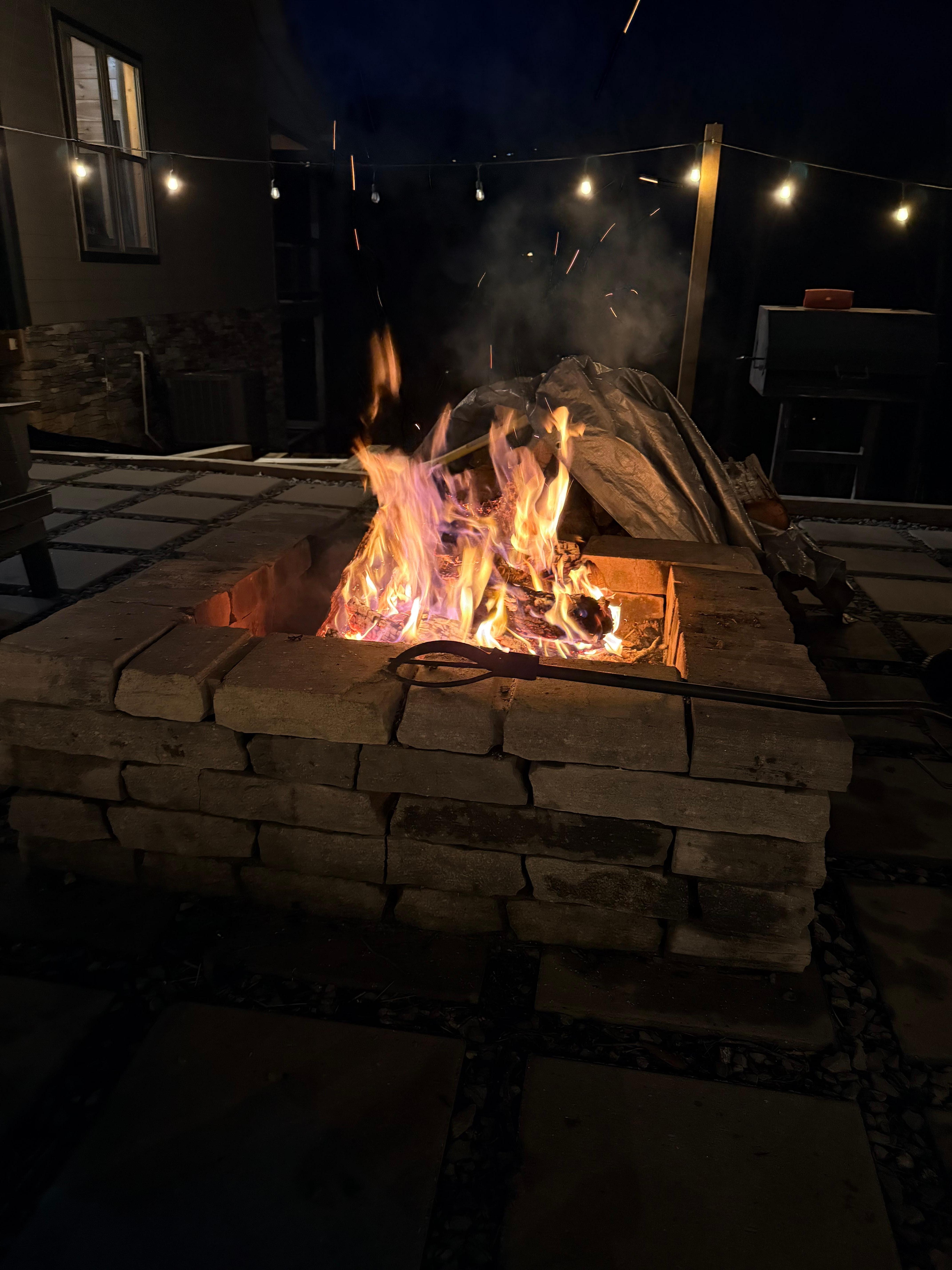 Fire pit in action. 