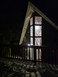 House from driveway deck.