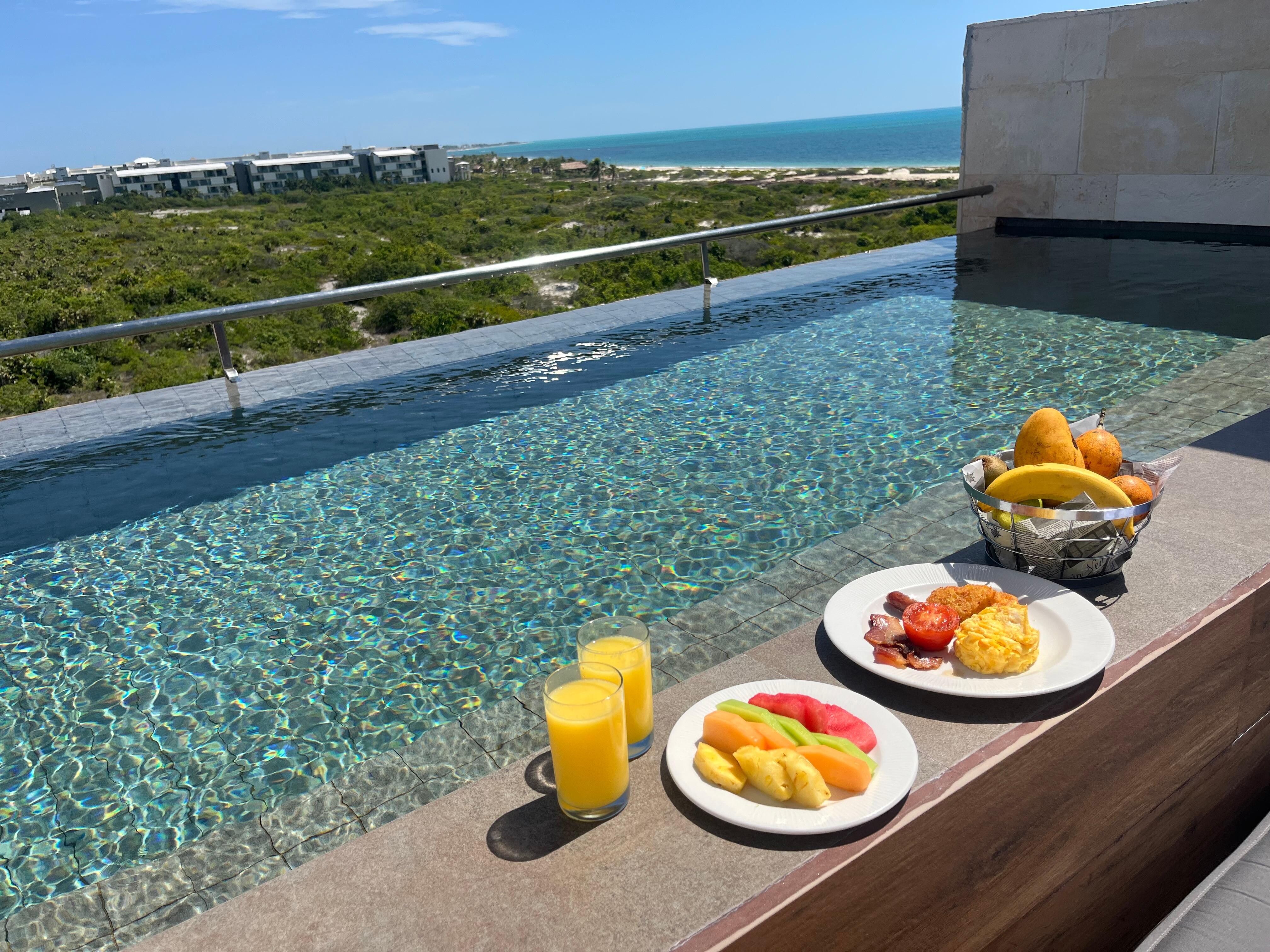 Rooftop plunge pool room with room service 