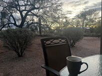 Coffee on back patio