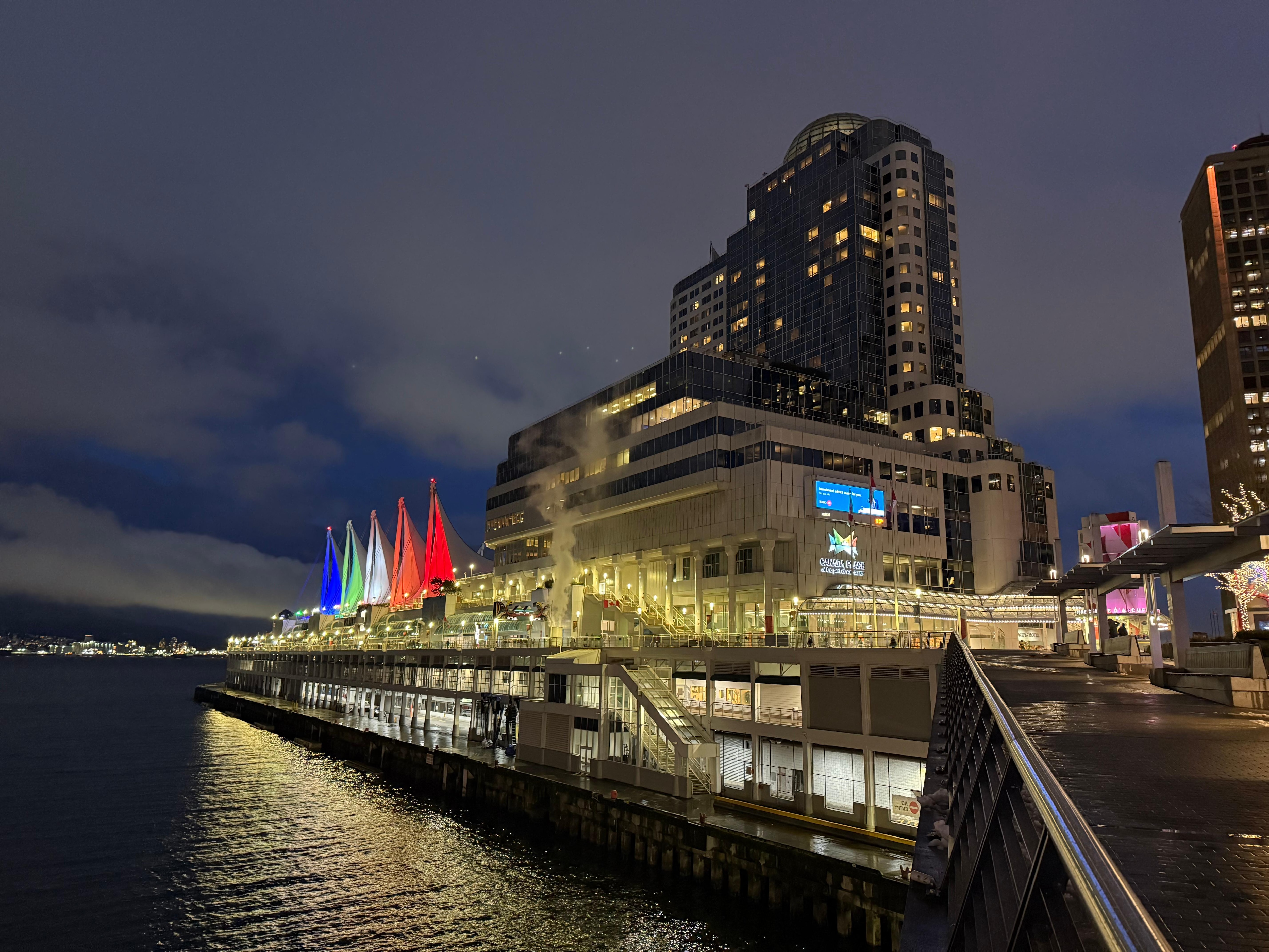 The hotel at night