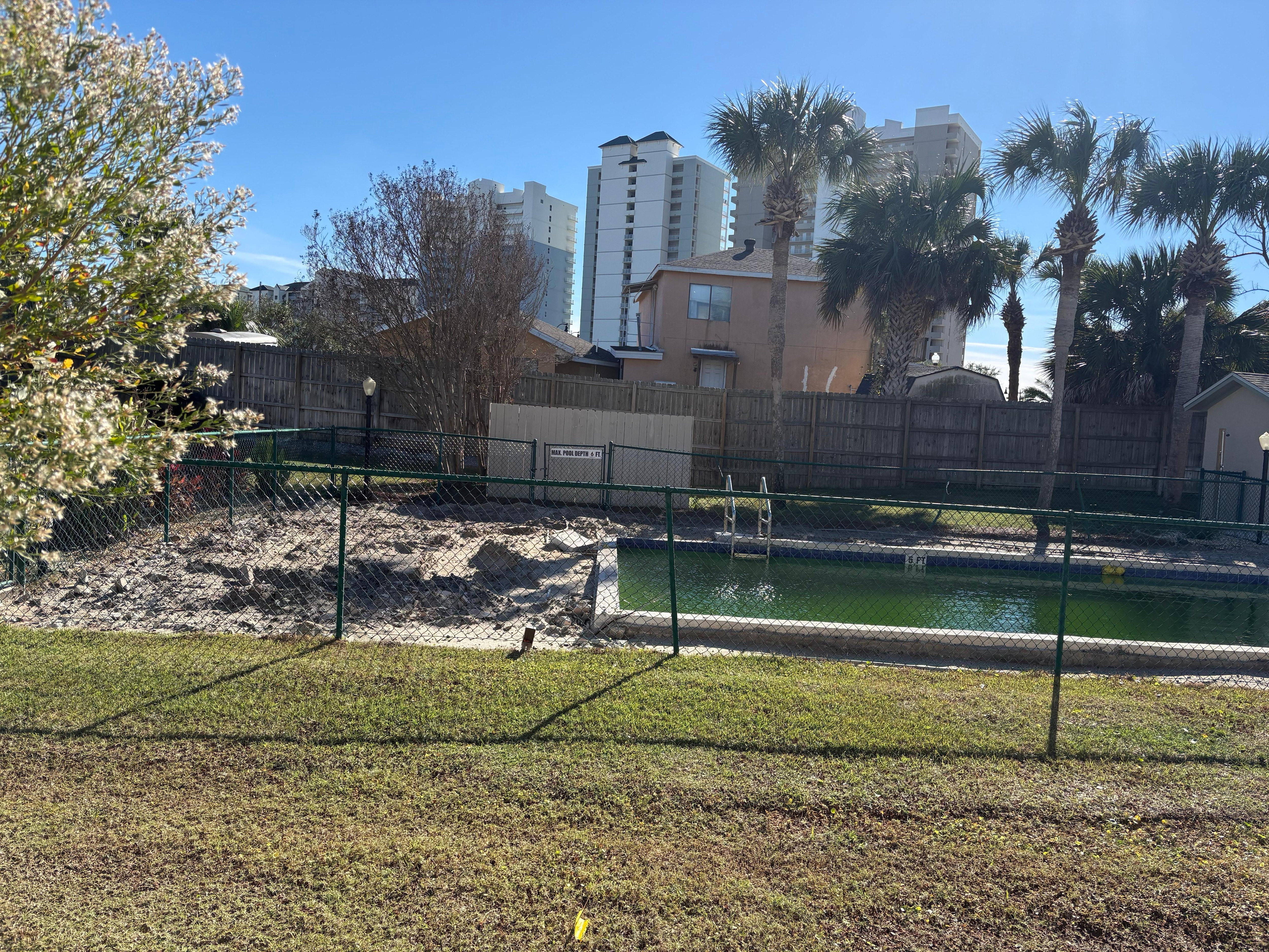 Pool outside the condo that is unusable 