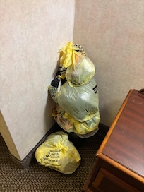 Our assigned room had previous occupants belongings