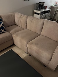 Couch with stains
