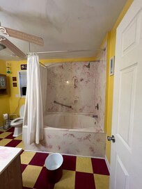 The ceiling in a newly renovated bathroom sprung a leak on Sunday. No one was sent to look at it on Monday