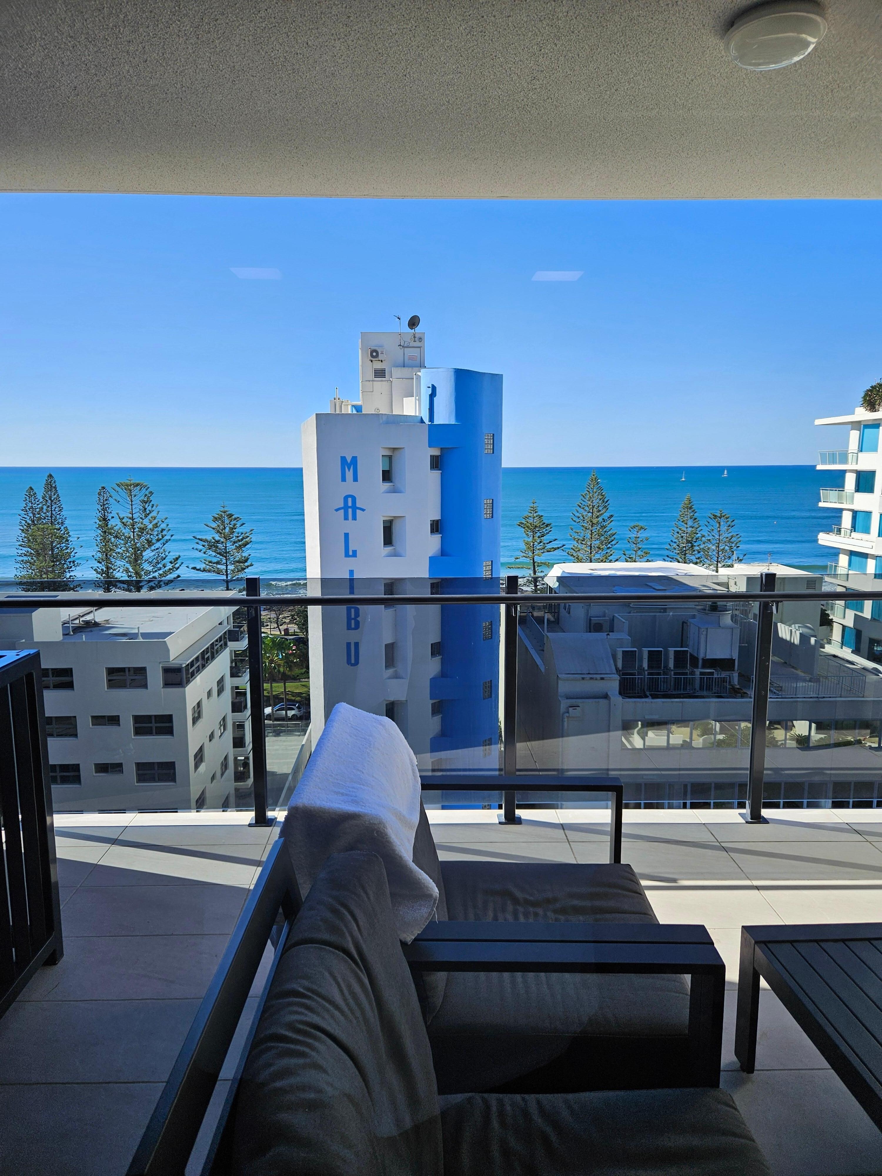 View of beach from the balcony
