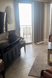 The living room view