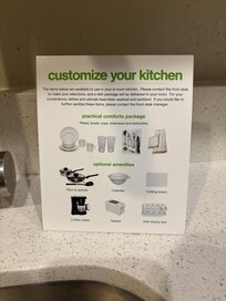 Listing of extras available for an additional charge