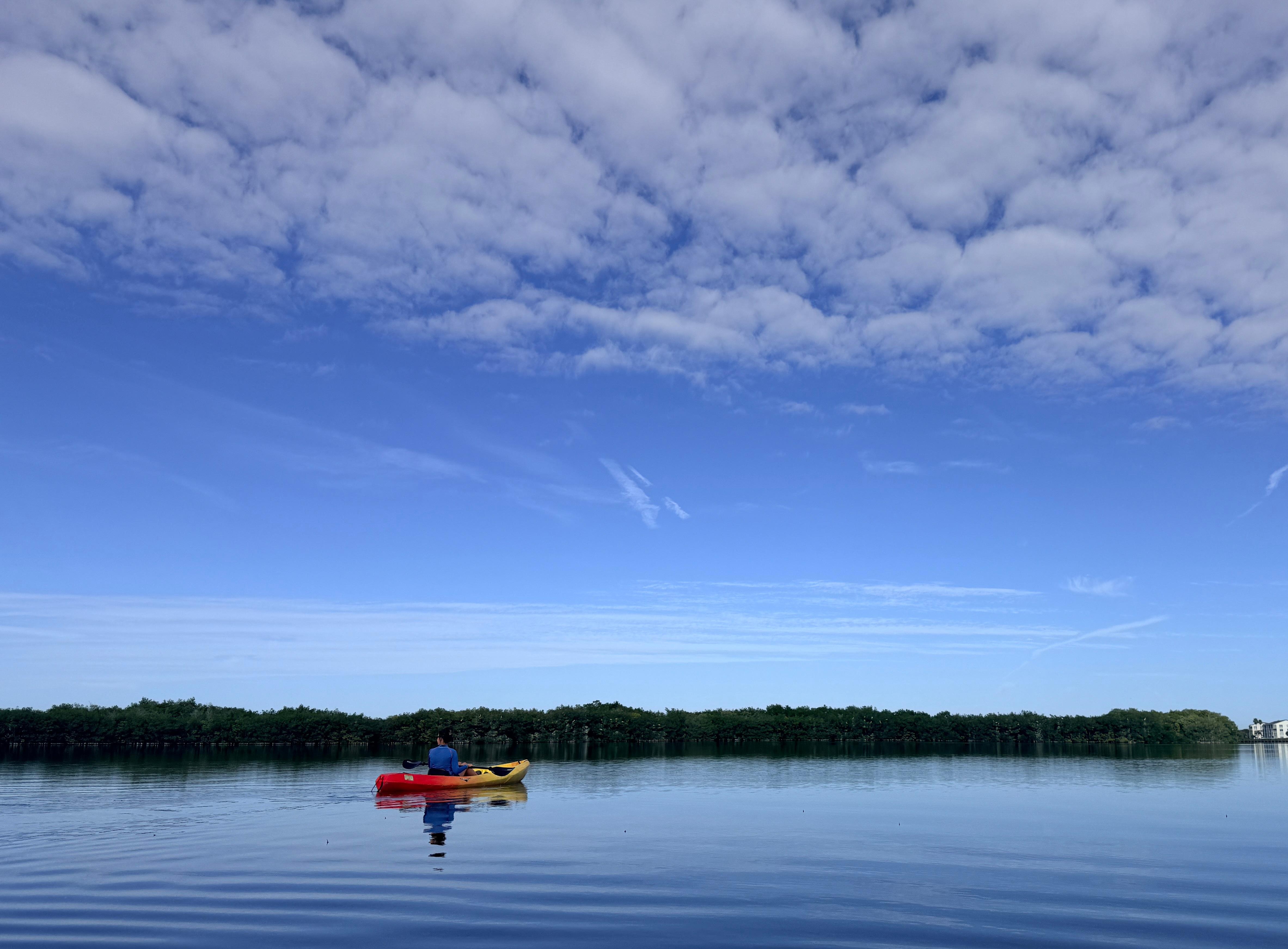 Kayaking 1,000 Islands from the dock.