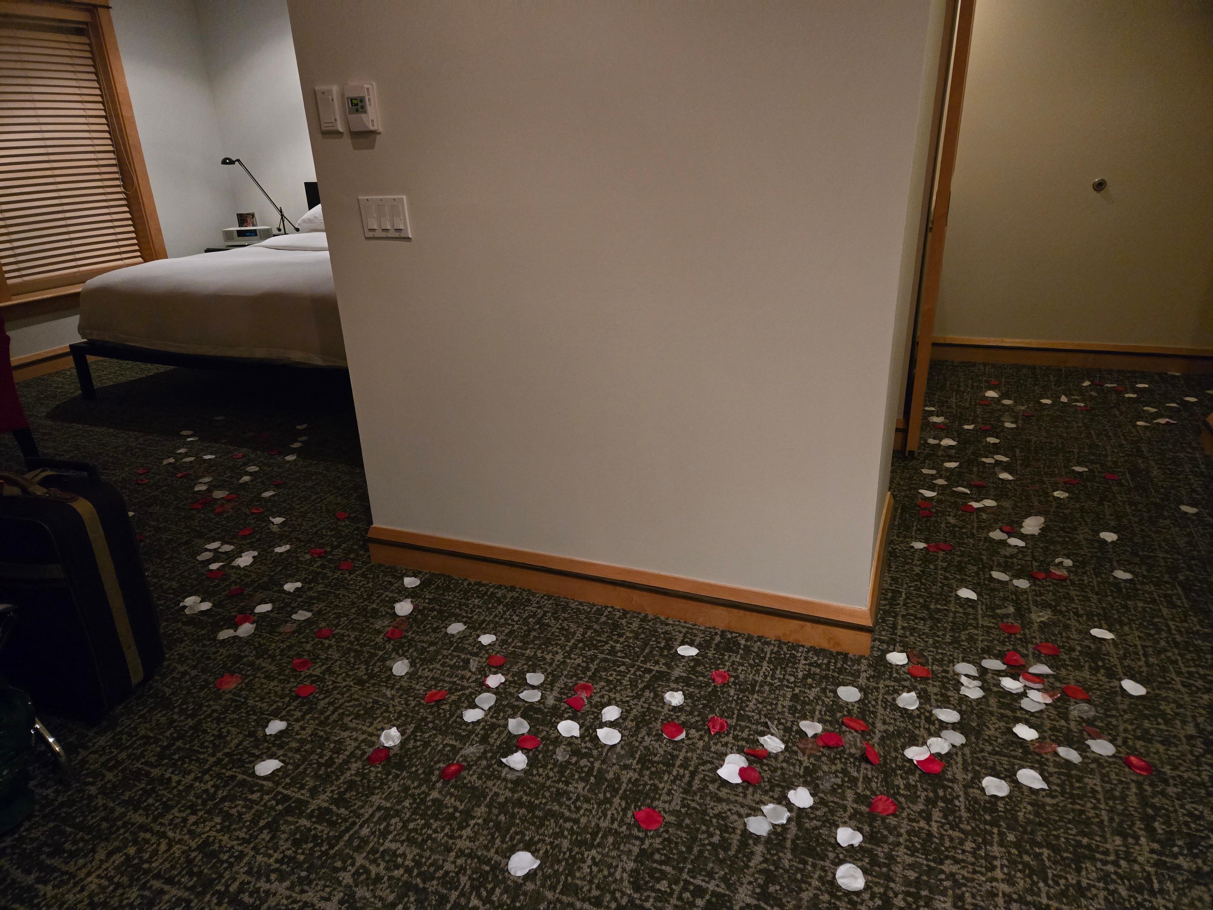 Rose petal added to the room