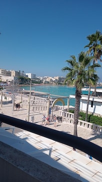 View from our balcony .