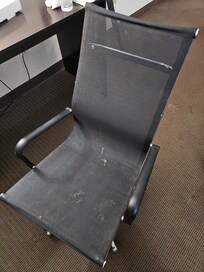 Chair was filthy with food and stains and rust