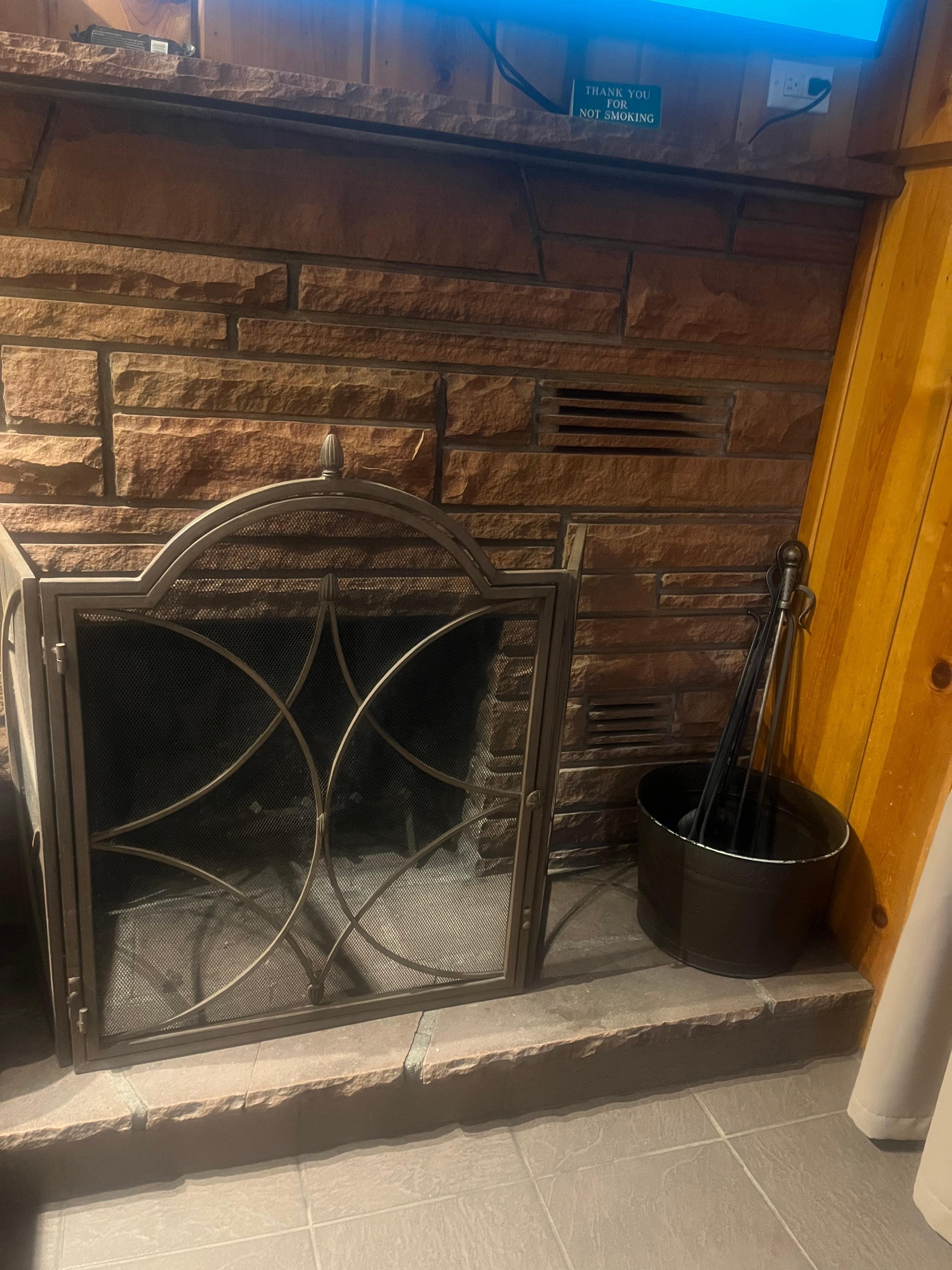 Fire place in the room 